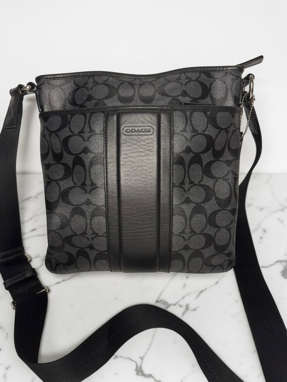 Coach Black and Gray messenger Bag